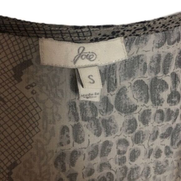 Joie Sheer Animal Print Racerback Tank Top Women’s Size Small Gray Long Layering - Picture 3 of 3